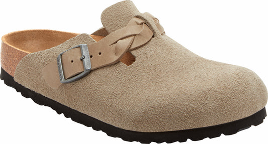 Birkenstock Boston Braid Taupe Suede Nar 1026694